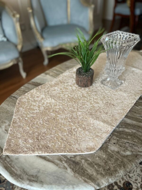 Golden Leaf Beige Table-Runner - Image 3