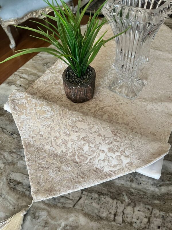 Golden Leaf Beige Table-Runner - Image 2