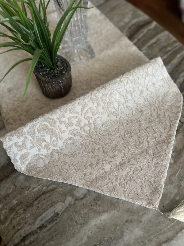 Golden Leaf Beige Table-Runner