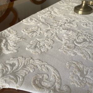 Off-White Leaf-Line Table-Runner